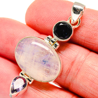 Rainbow Moonstone Pendants handcrafted by Ana Silver Co - PD21304