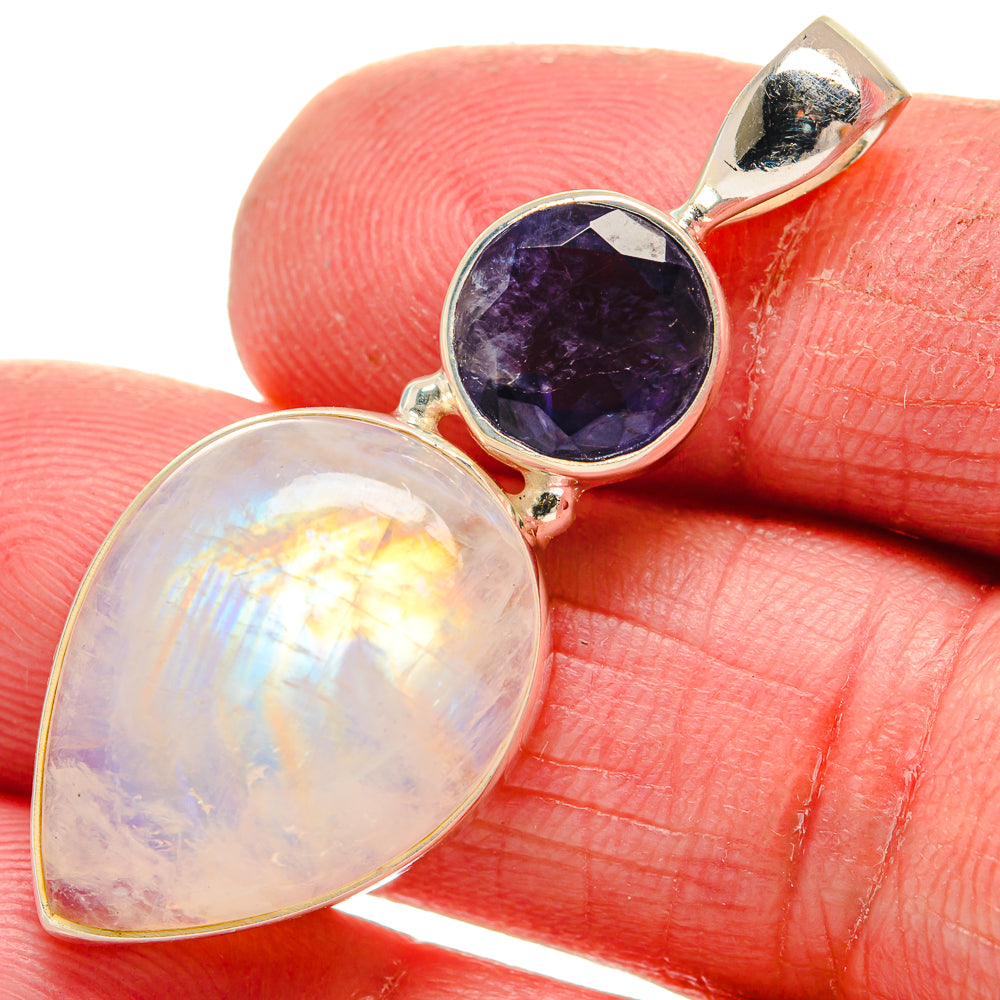 Rainbow Moonstone Pendants handcrafted by Ana Silver Co - PD21305