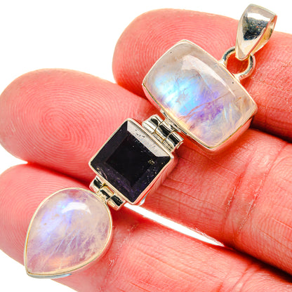 Rainbow Moonstone Pendants handcrafted by Ana Silver Co - PD21306