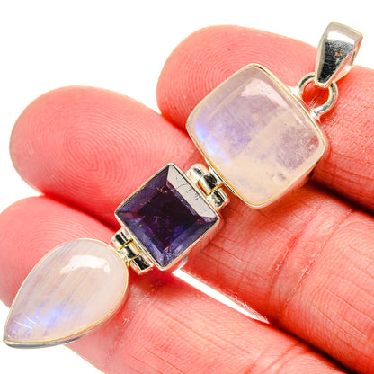 Rainbow Moonstone Pendants handcrafted by Ana Silver Co - PD21308