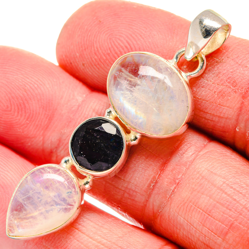 Rainbow Moonstone Pendants handcrafted by Ana Silver Co - PD21309