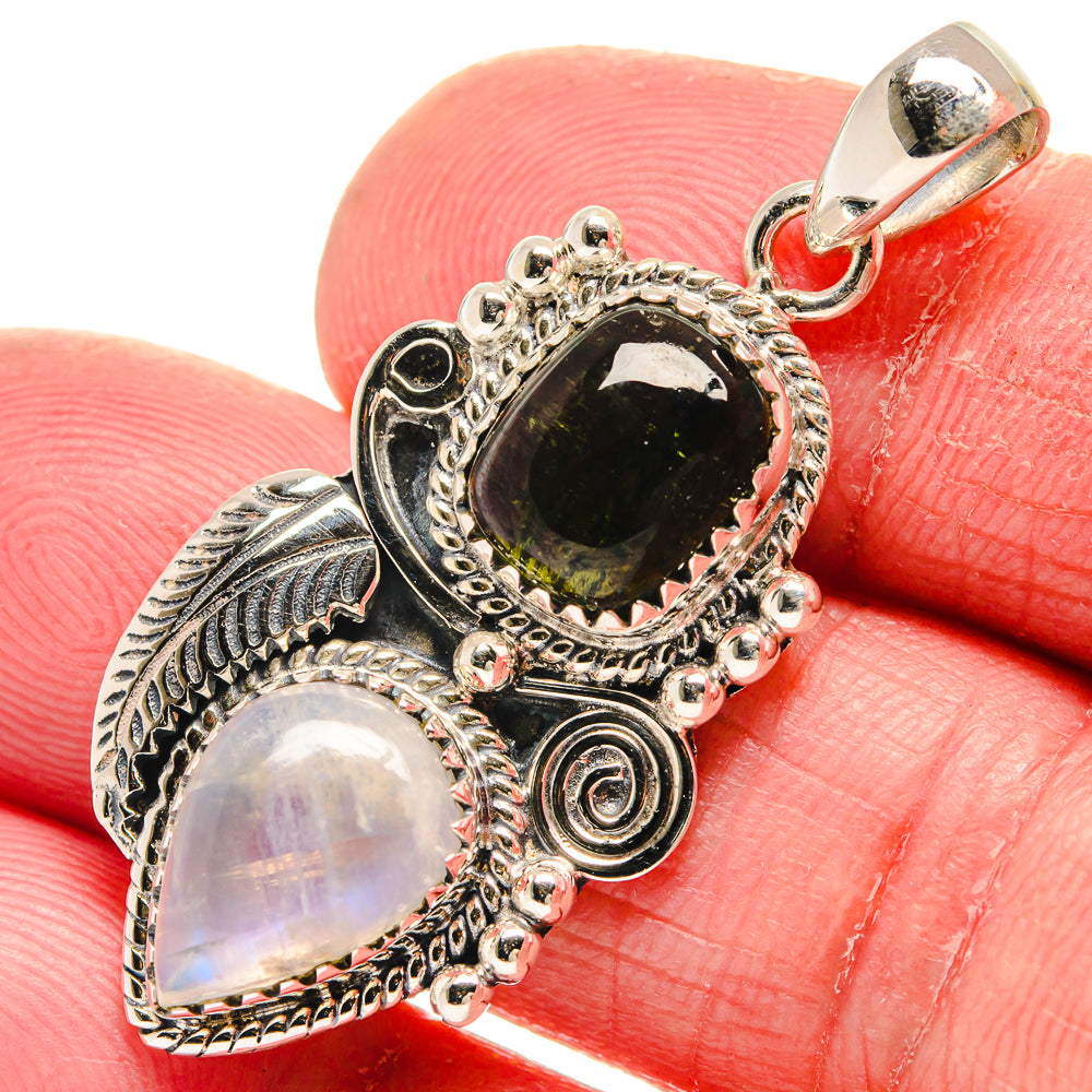 Rainbow Moonstone Pendants handcrafted by Ana Silver Co - PD21321