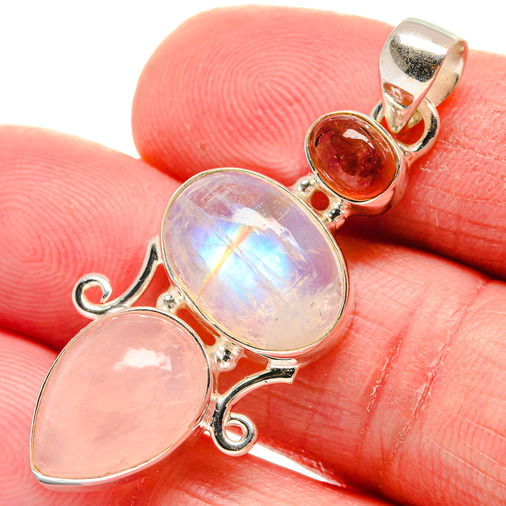 Rainbow Moonstone Pendants handcrafted by Ana Silver Co - PD21323