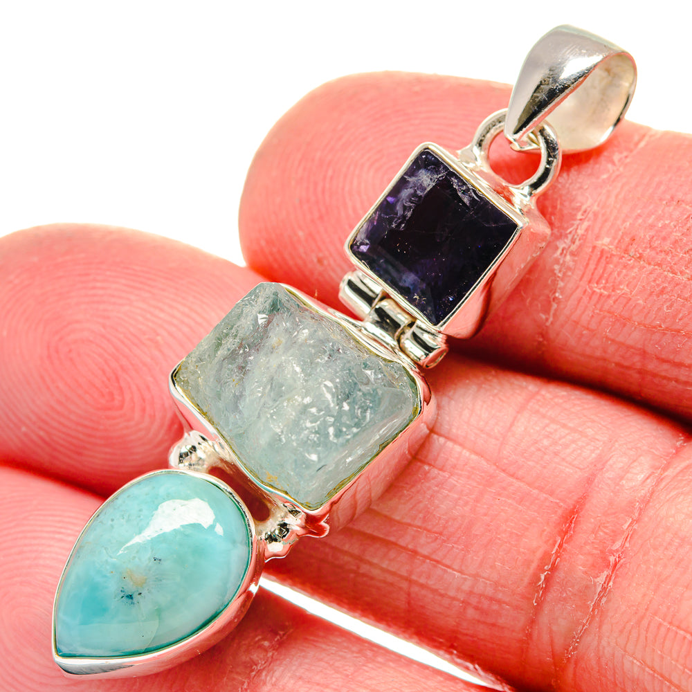 Aquamarine Pendants handcrafted by Ana Silver Co - PD21326