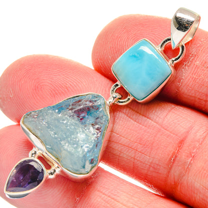Aquamarine Pendants handcrafted by Ana Silver Co - PD21328