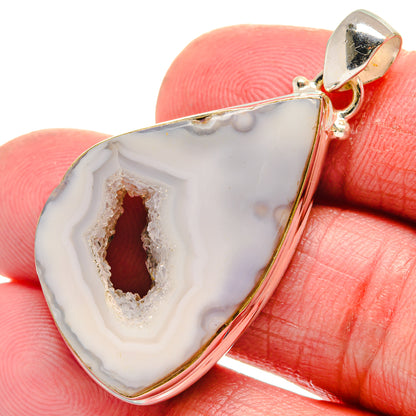 White Geode Slice Pendants handcrafted by Ana Silver Co - PD21345