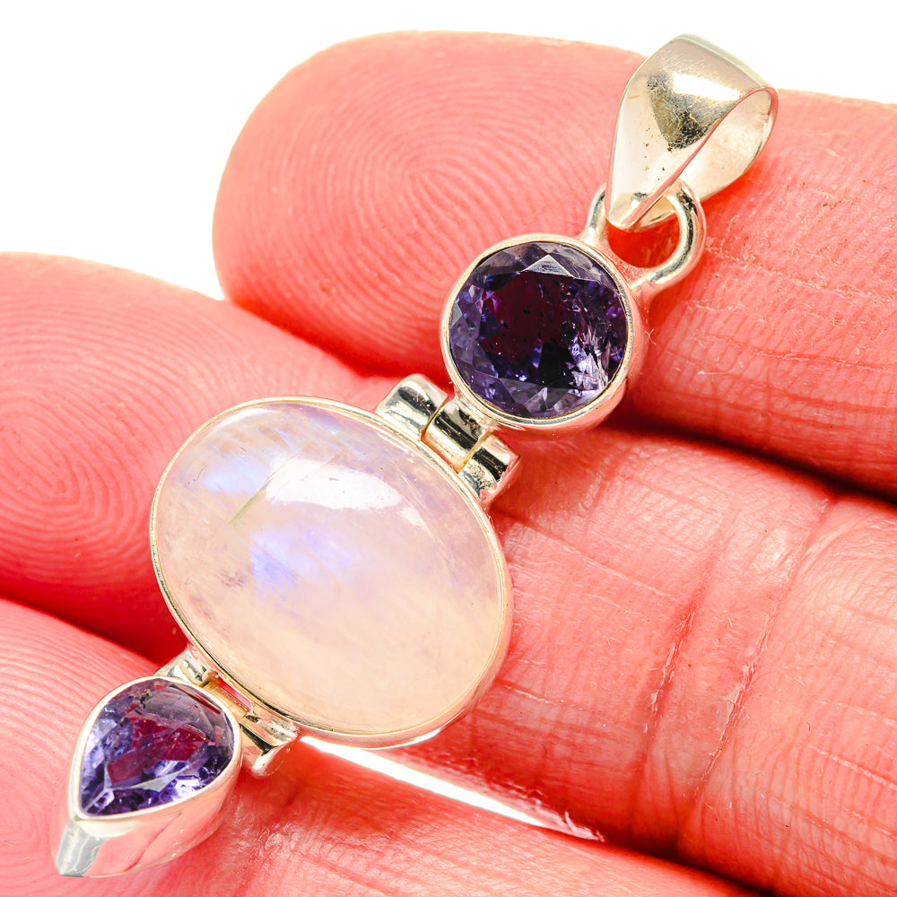 Rainbow Moonstone Pendants handcrafted by Ana Silver Co - PD21361