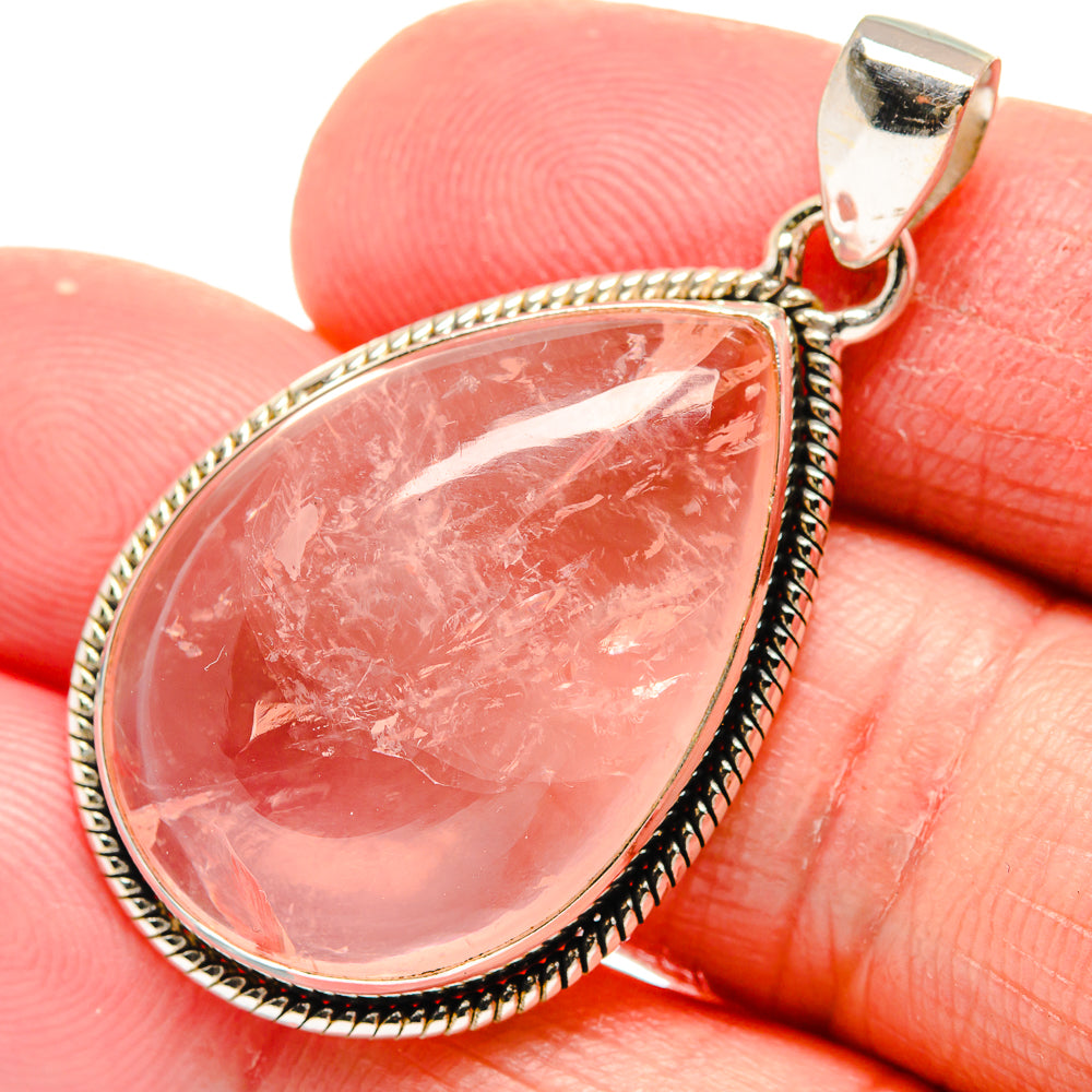 Rose Quartz Pendants handcrafted by Ana Silver Co - PD21362