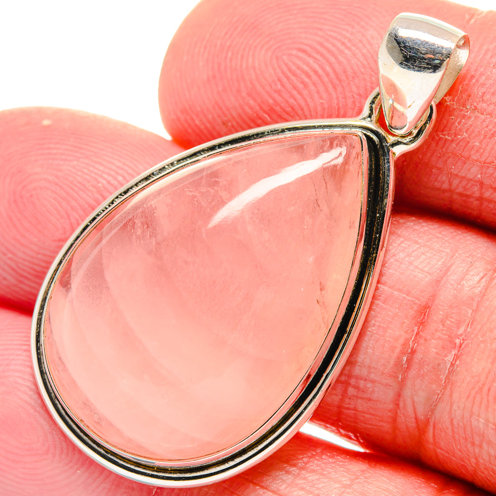 Rose Quartz Pendants handcrafted by Ana Silver Co - PD21363