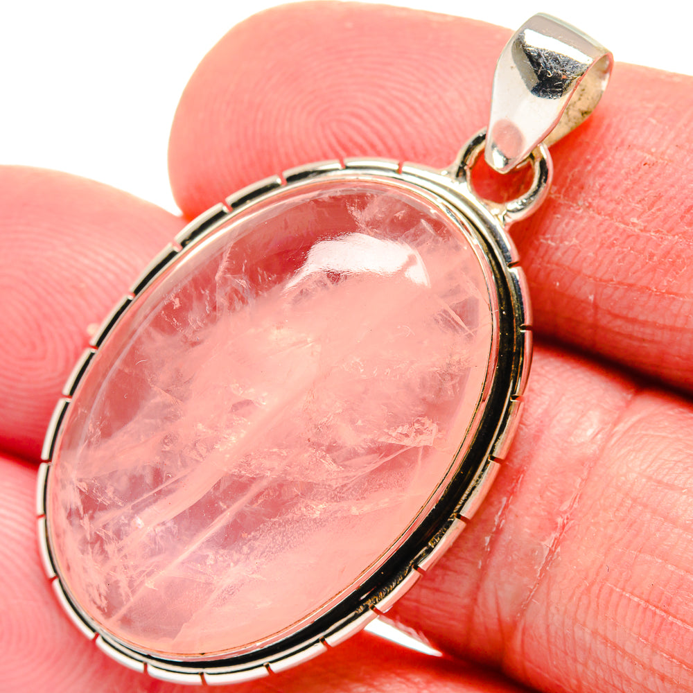 Rose Quartz Pendants handcrafted by Ana Silver Co - PD21364