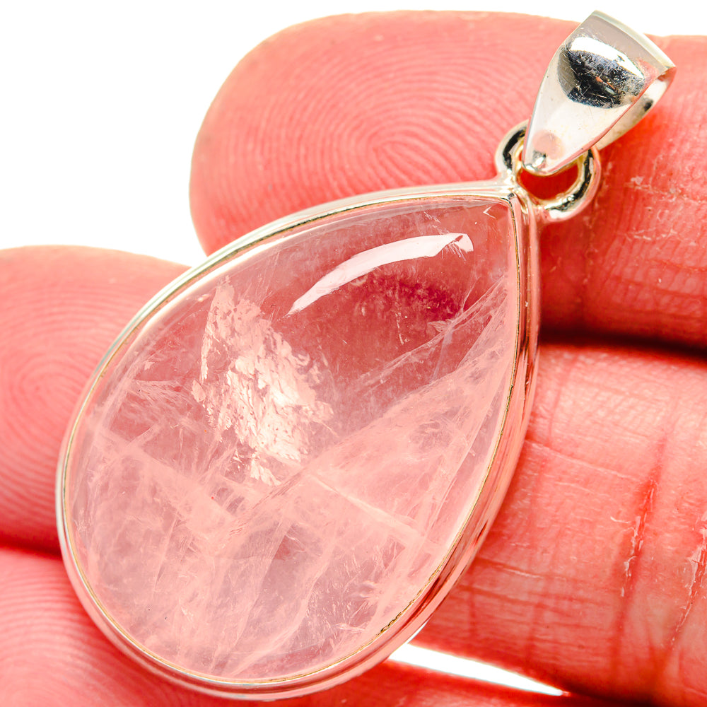 Rose Quartz Pendants handcrafted by Ana Silver Co - PD21366