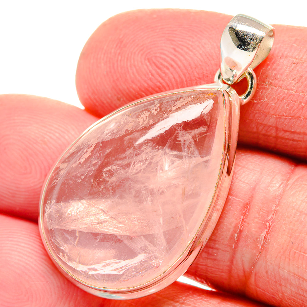 Rose Quartz Pendants handcrafted by Ana Silver Co - PD21369