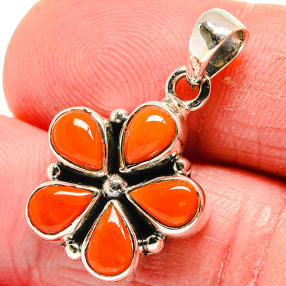 Mediterranean Red Coral Pendants handcrafted by Ana Silver Co - PD21383