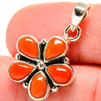 Mediterranean Red Coral Pendants handcrafted by Ana Silver Co - PD21384