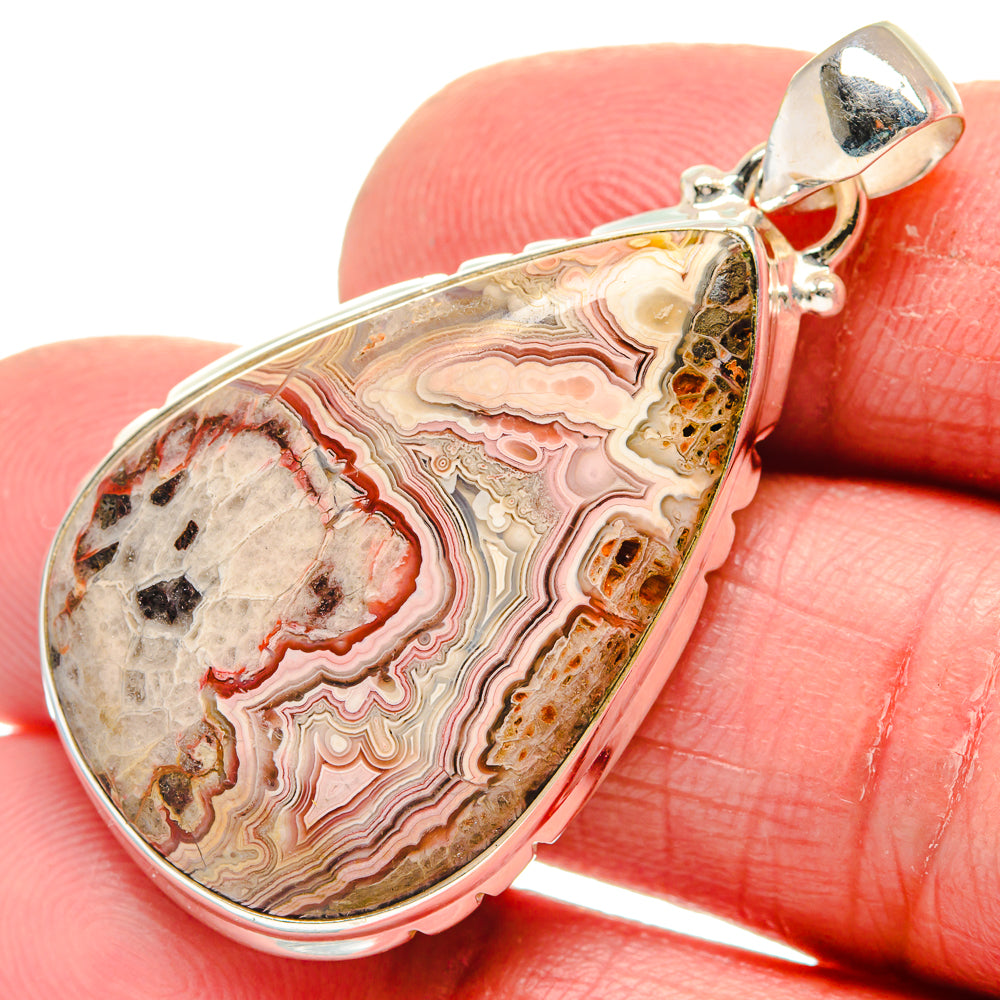 Laguna Lace Agate Pendants handcrafted by Ana Silver Co - PD21399