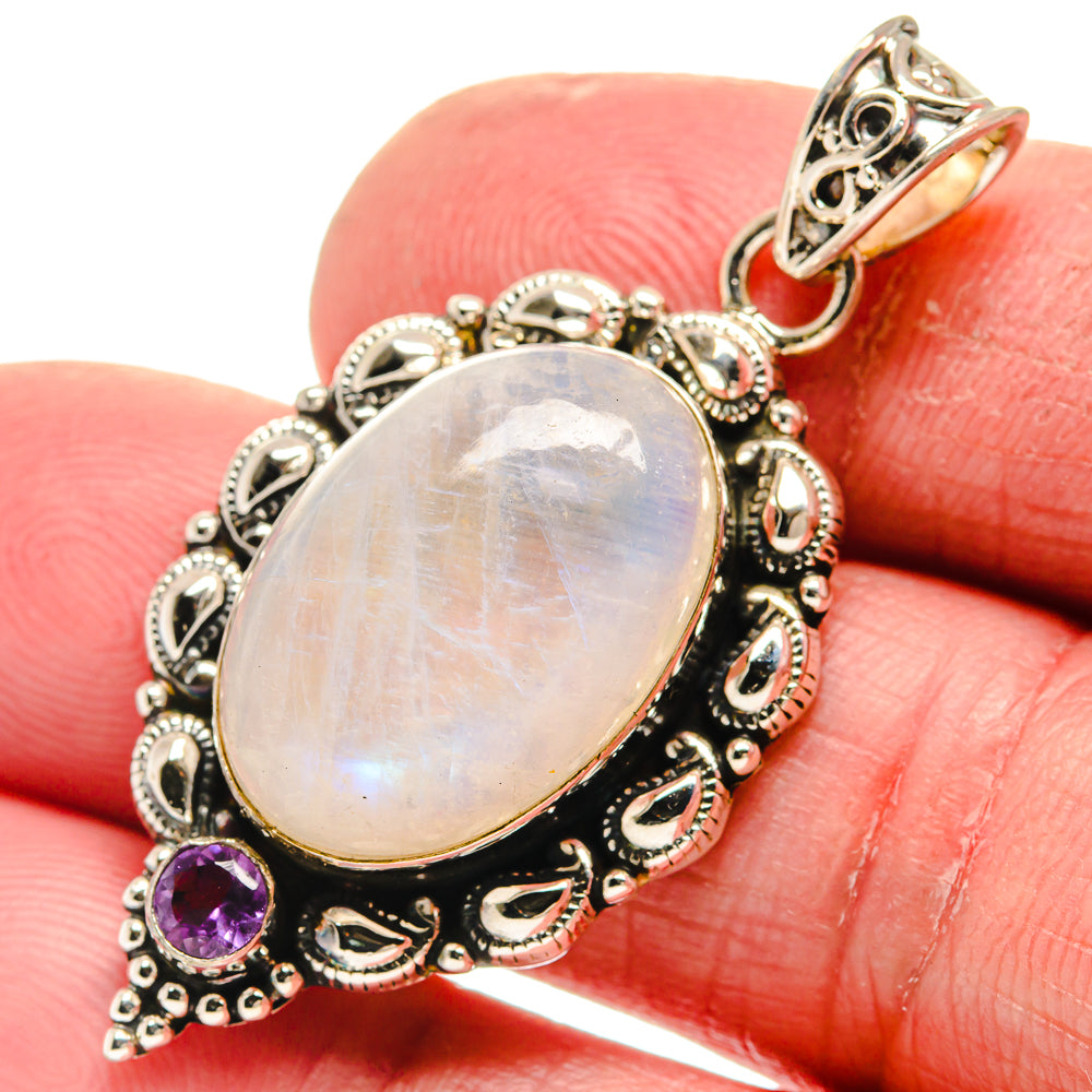 Rainbow Moonstone Pendants handcrafted by Ana Silver Co - PD21407