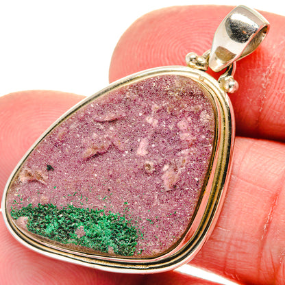 Cobalto Calcite Druzy Pendants handcrafted by Ana Silver Co - PD21409