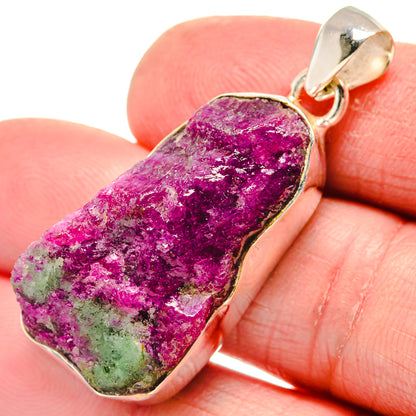 Ruby Zoisite Pendants handcrafted by Ana Silver Co - PD21411