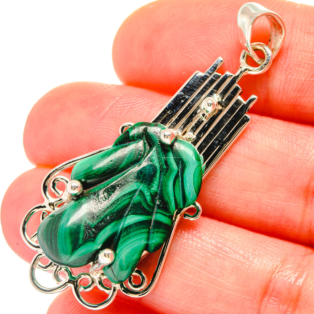 Malachite Pendants handcrafted by Ana Silver Co - PD21420