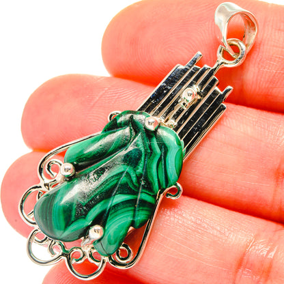 Malachite Pendants handcrafted by Ana Silver Co - PD21420