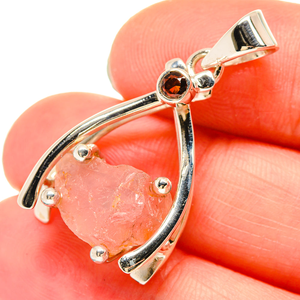 Morganite Pendants handcrafted by Ana Silver Co - PD21424