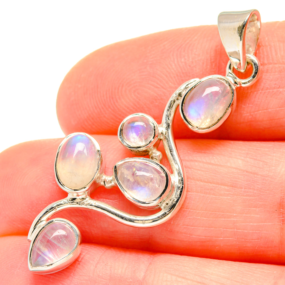 Rainbow Moonstone Pendants handcrafted by Ana Silver Co - PD21433