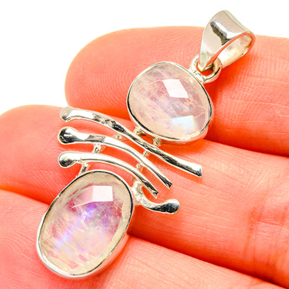 Rainbow Moonstone Pendants handcrafted by Ana Silver Co - PD21473
