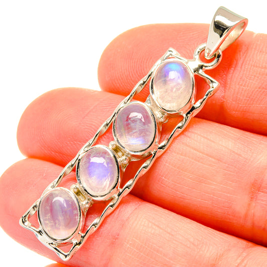Rainbow Moonstone Pendants handcrafted by Ana Silver Co - PD21475