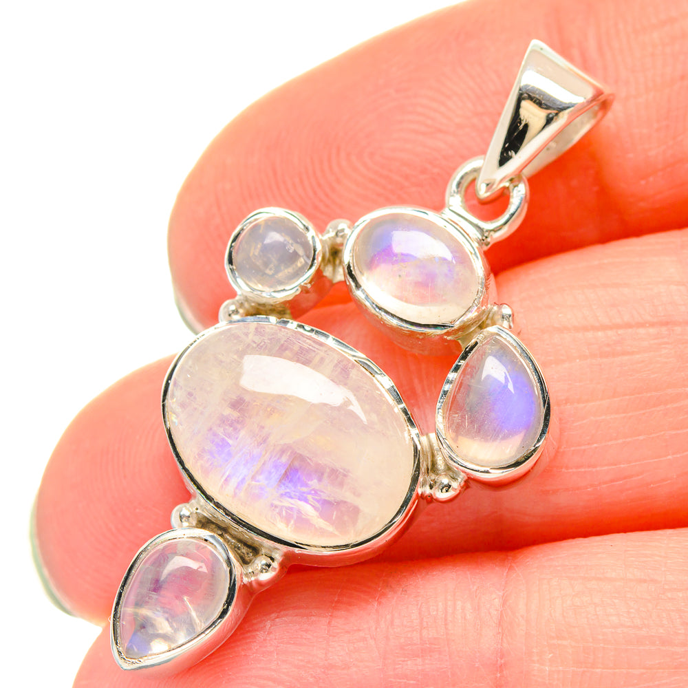 Rainbow Moonstone Pendants handcrafted by Ana Silver Co - PD21476