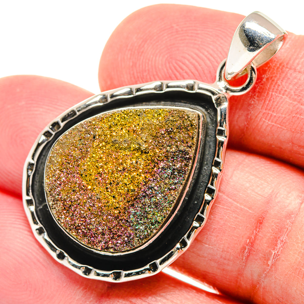 Spectro Pyrite Druzy Pendants handcrafted by Ana Silver Co - PD21501