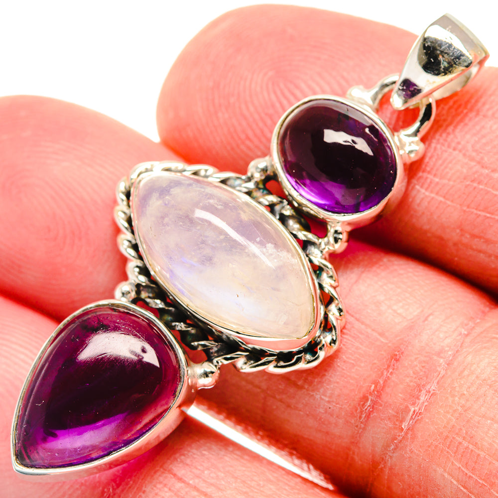 Rainbow Moonstone Pendants handcrafted by Ana Silver Co - PD21510