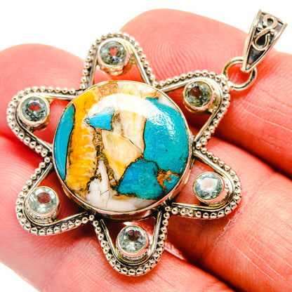 Spiny Oyster Turquoise Pendants handcrafted by Ana Silver Co - PD21512