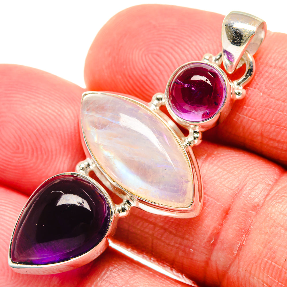 Rainbow Moonstone Pendants handcrafted by Ana Silver Co - PD21516