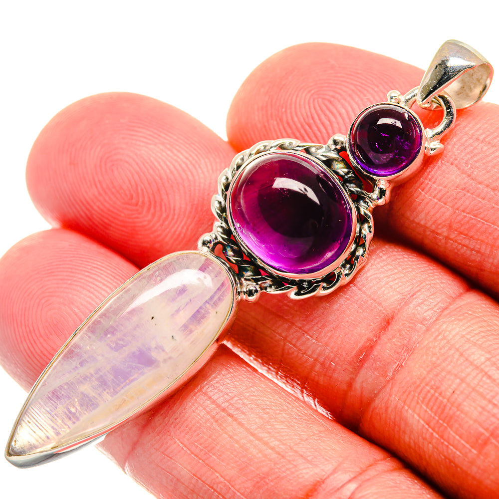 Rainbow Moonstone Pendants handcrafted by Ana Silver Co - PD21517