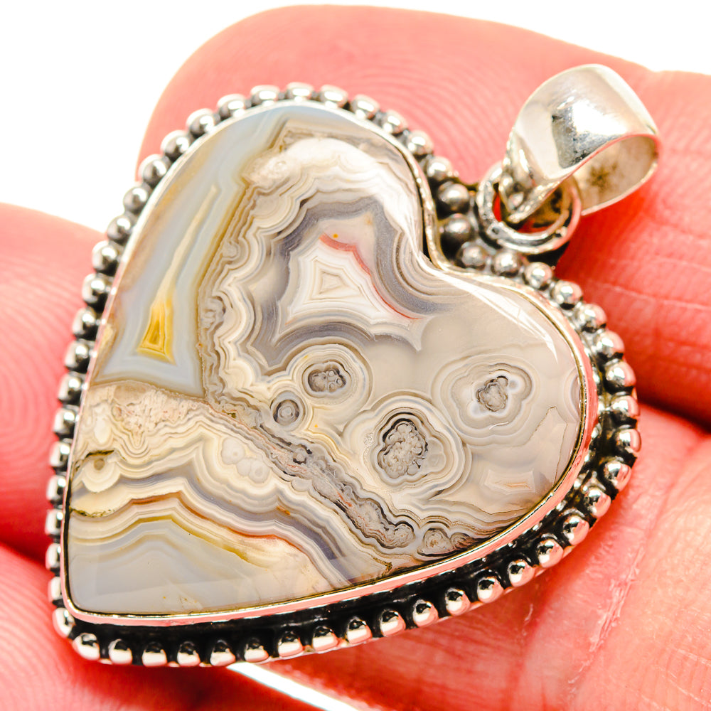 Laguna Lace Agate Pendants handcrafted by Ana Silver Co - PD21527