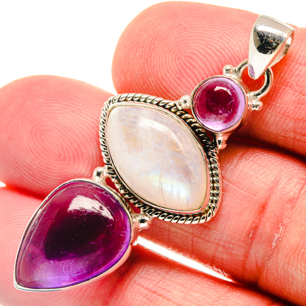 Rainbow Moonstone Pendants handcrafted by Ana Silver Co - PD21537