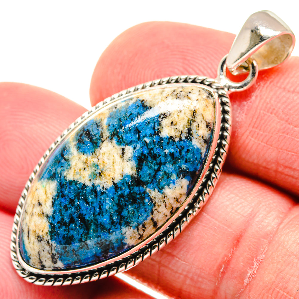 K2 Blue Azurite Pendants handcrafted by Ana Silver Co - PD21541
