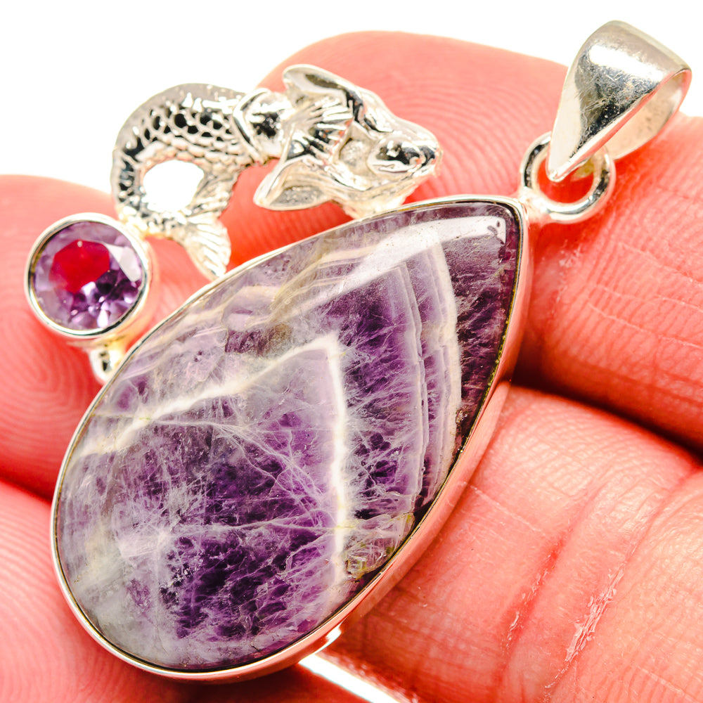 Chevron Amethyst Pendants handcrafted by Ana Silver Co - PD21562