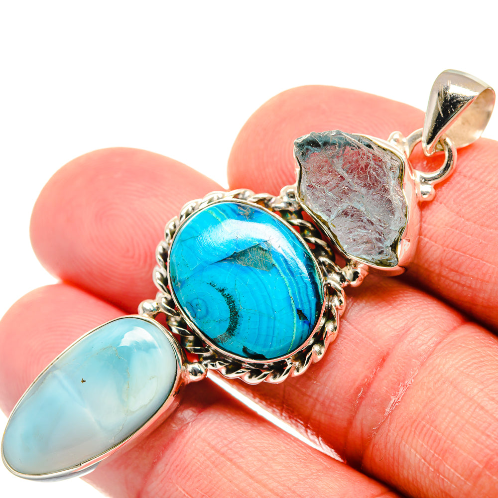 Chrysocolla Pendants handcrafted by Ana Silver Co - PD21563