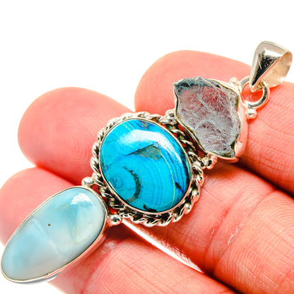 Chrysocolla Pendants handcrafted by Ana Silver Co - PD21563