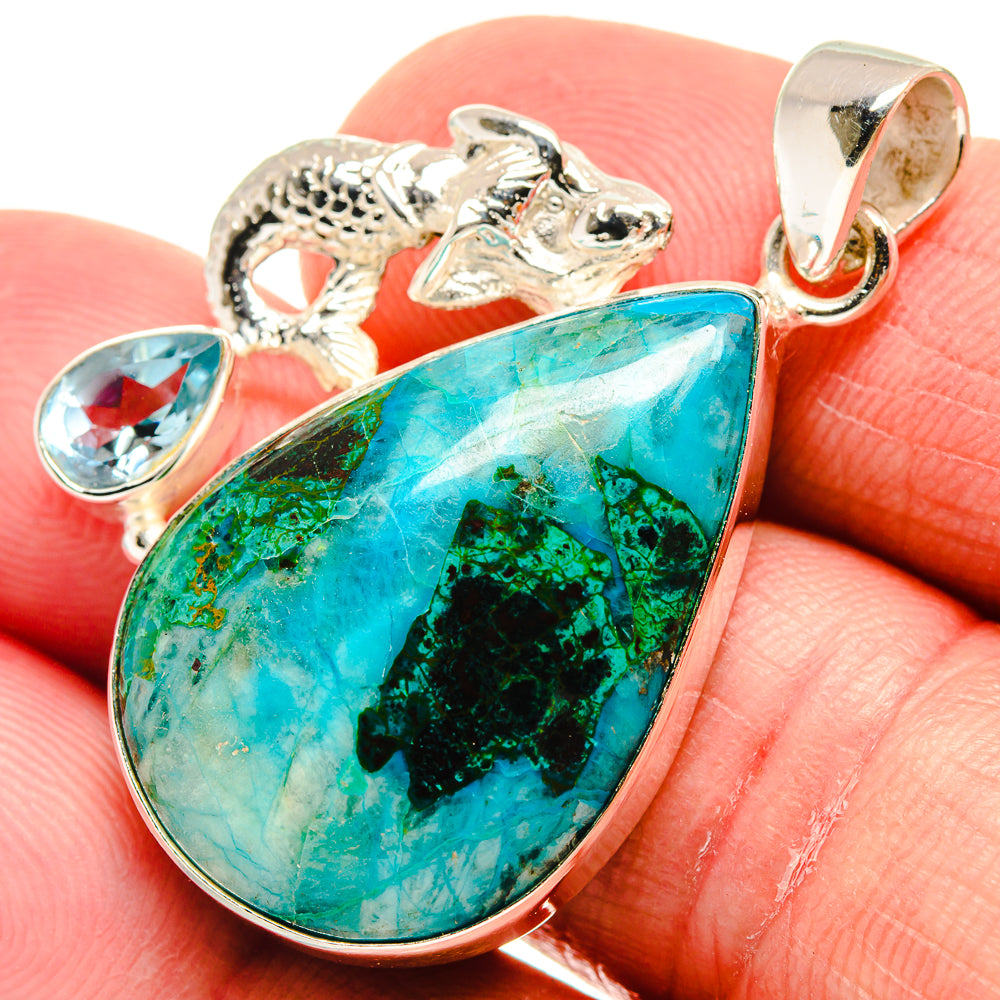 Chrysocolla Pendants handcrafted by Ana Silver Co - PD21565