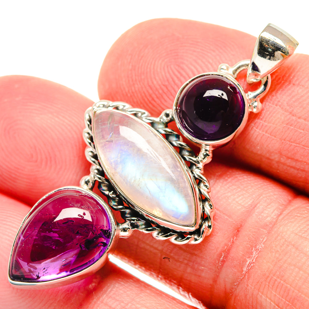 Rainbow Moonstone Pendants handcrafted by Ana Silver Co - PD21578