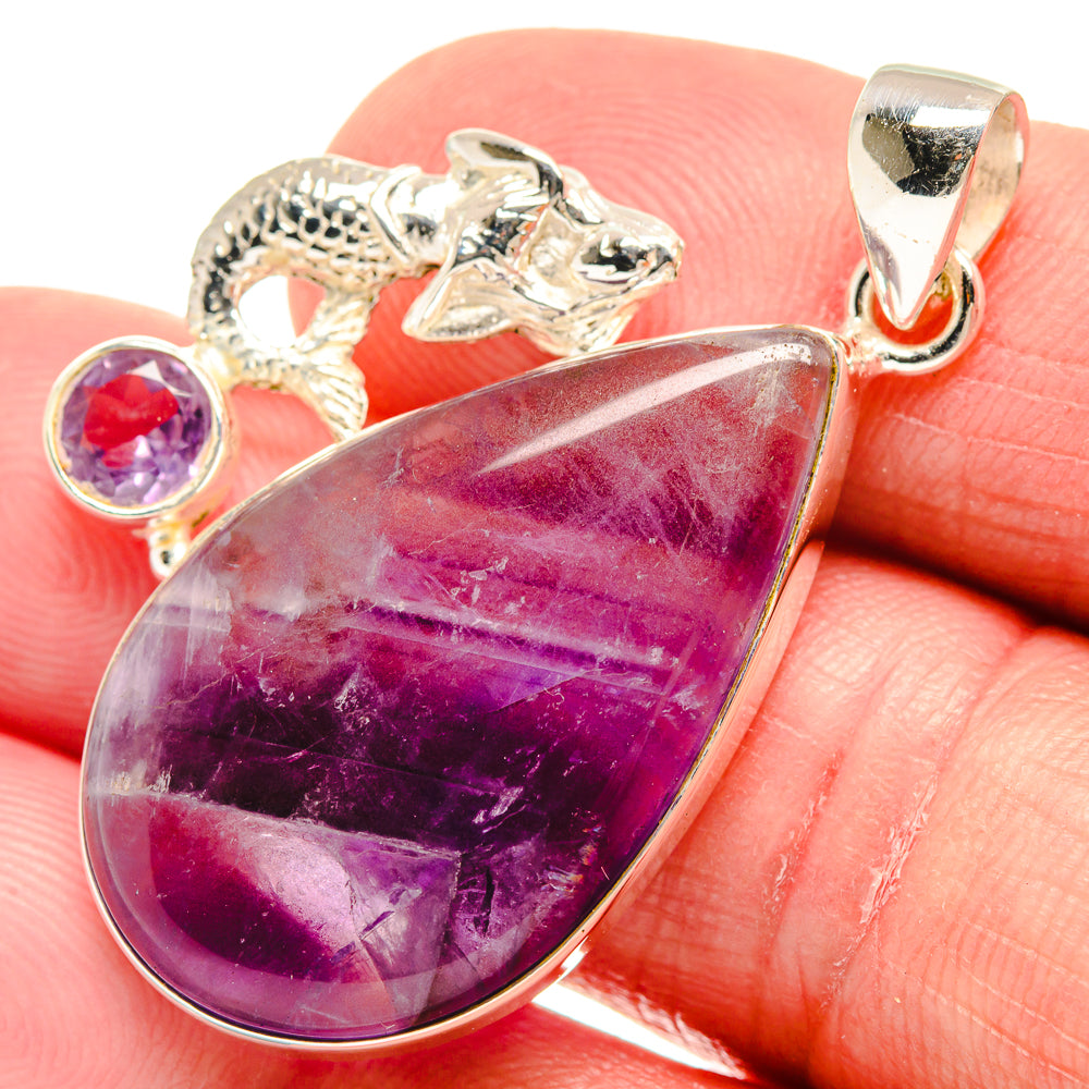 Chevron Amethyst Pendants handcrafted by Ana Silver Co - PD21580