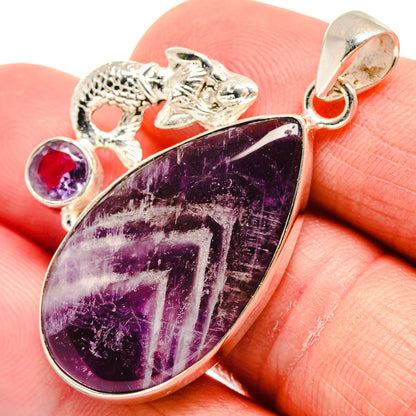 Chevron Amethyst Pendants handcrafted by Ana Silver Co - PD21582