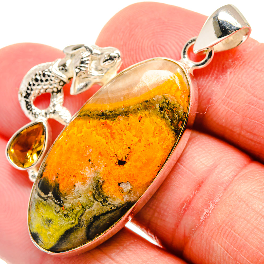Bumble Bee Jasper Pendants handcrafted by Ana Silver Co - PD21587