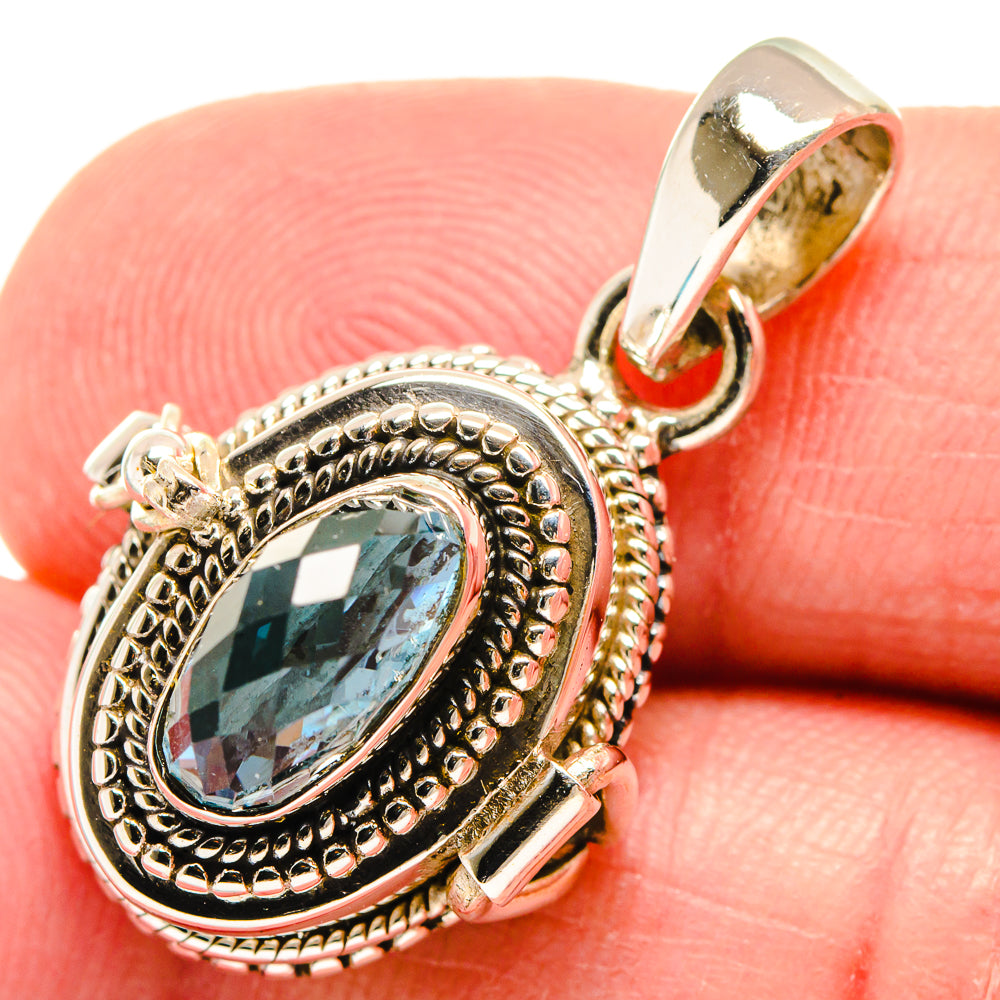 Swiss Blue Topaz Pendants handcrafted by Ana Silver Co - PD21594