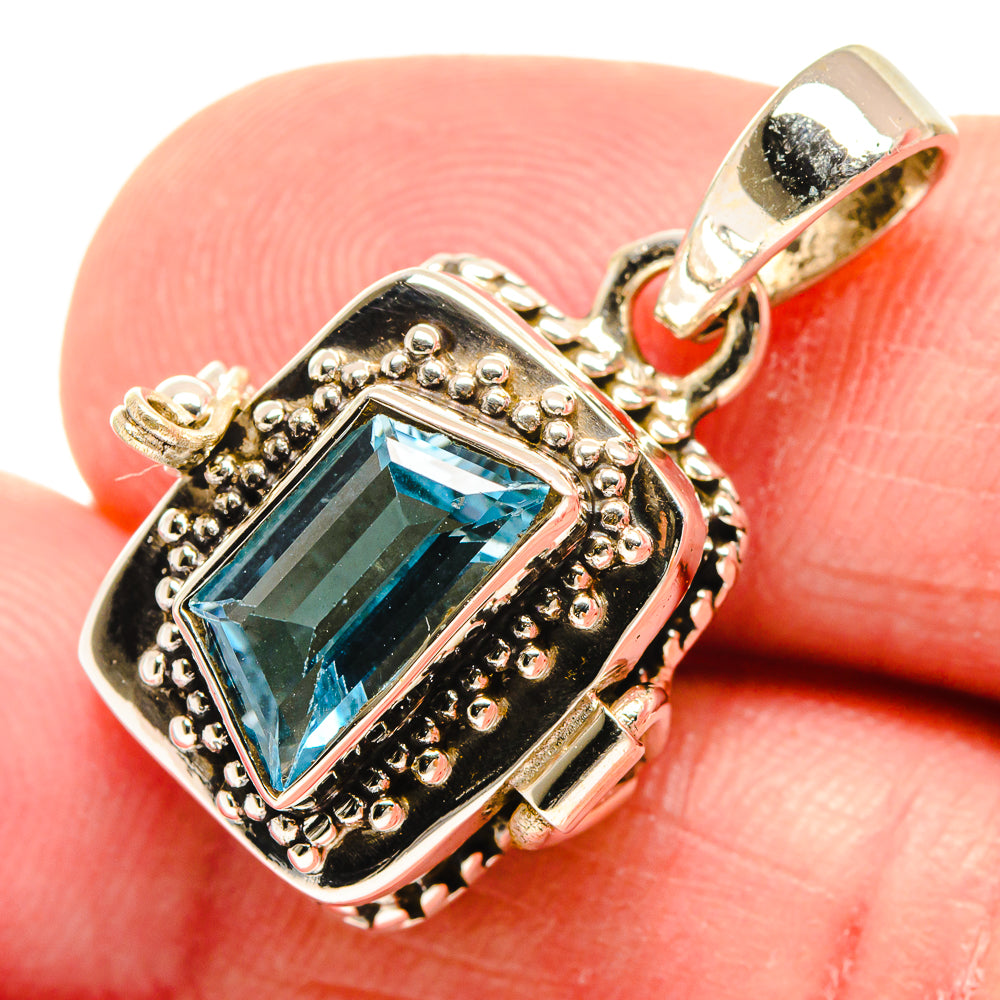 Swiss Blue Topaz Pendants handcrafted by Ana Silver Co - PD21600