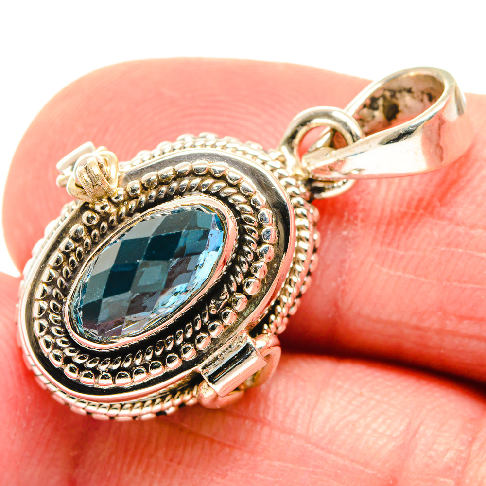 Swiss Blue Topaz Pendants handcrafted by Ana Silver Co - PD21603