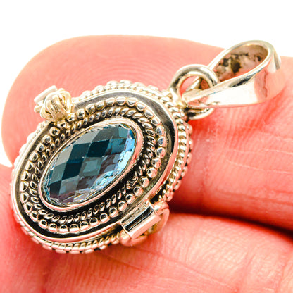 Swiss Blue Topaz Pendants handcrafted by Ana Silver Co - PD21603