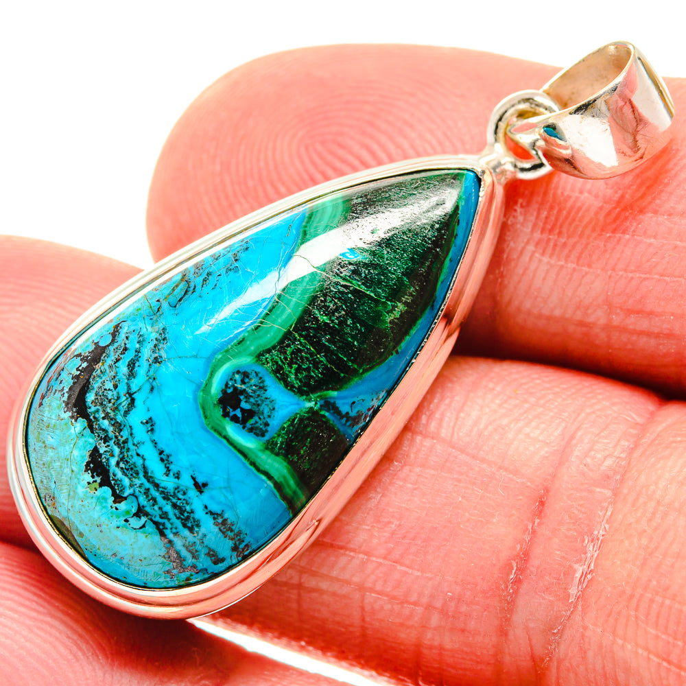 Malachite In Chrysocolla Pendants handcrafted by Ana Silver Co - PD21615